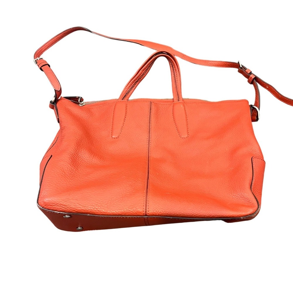 Tumi Tote Convertible Satchel 2 Way Hand Leather Shoulder Bag Burnt Orange